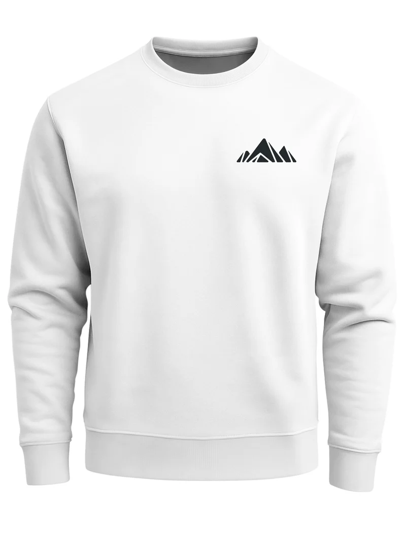 Sweatshirt Herren Berge Logo Print Rundhals-Pullover Natur Outdoor Fashion Streetwear