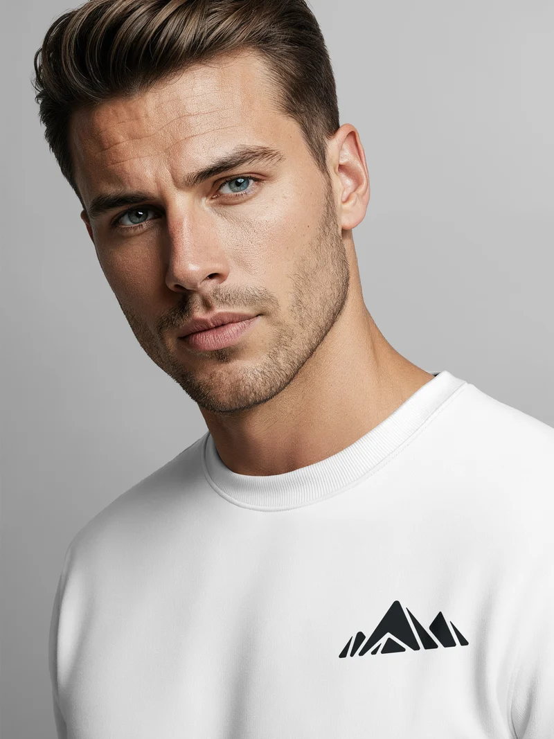 Sweatshirt Herren Berge Logo Print Rundhals-Pullover Natur Outdoor Fashion Streetwear