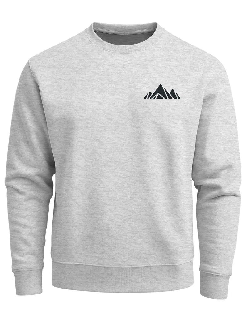 Sweatshirt Herren Berge Logo Print Rundhals-Pullover Natur Outdoor Fashion Streetwear