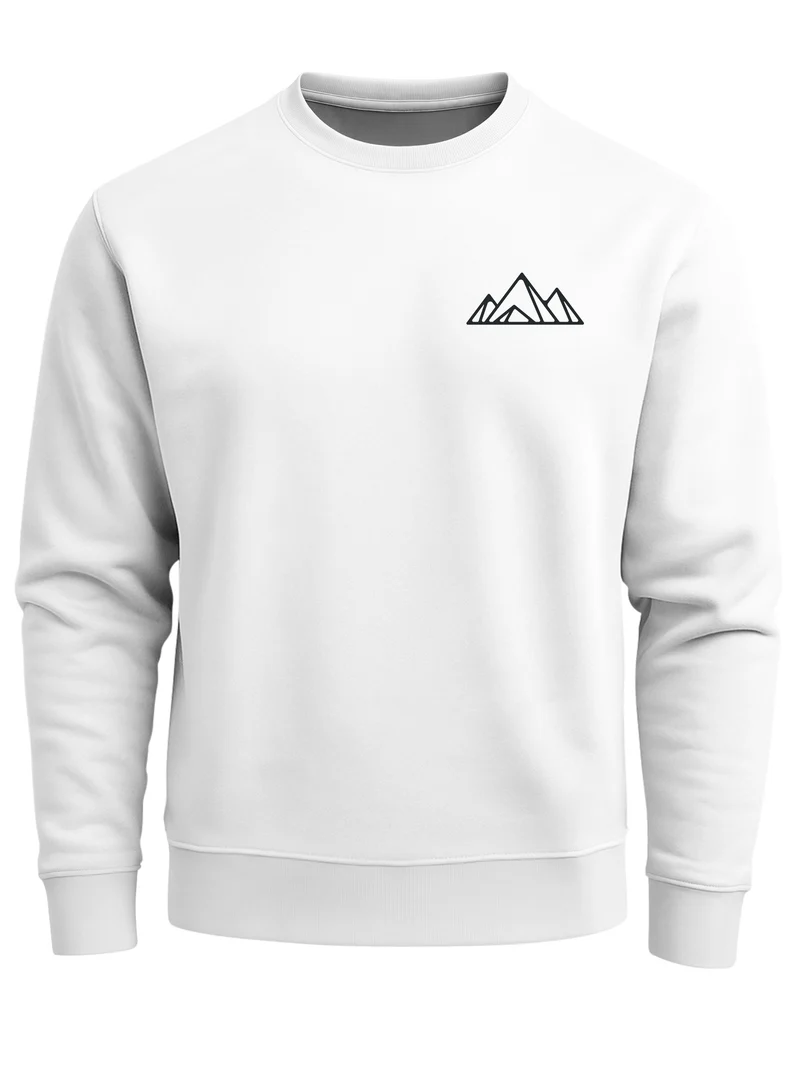 Sweatshirt Herren Berge Logo Print Rundhals-Pullover Natur Outdoor Fashion Streetwear