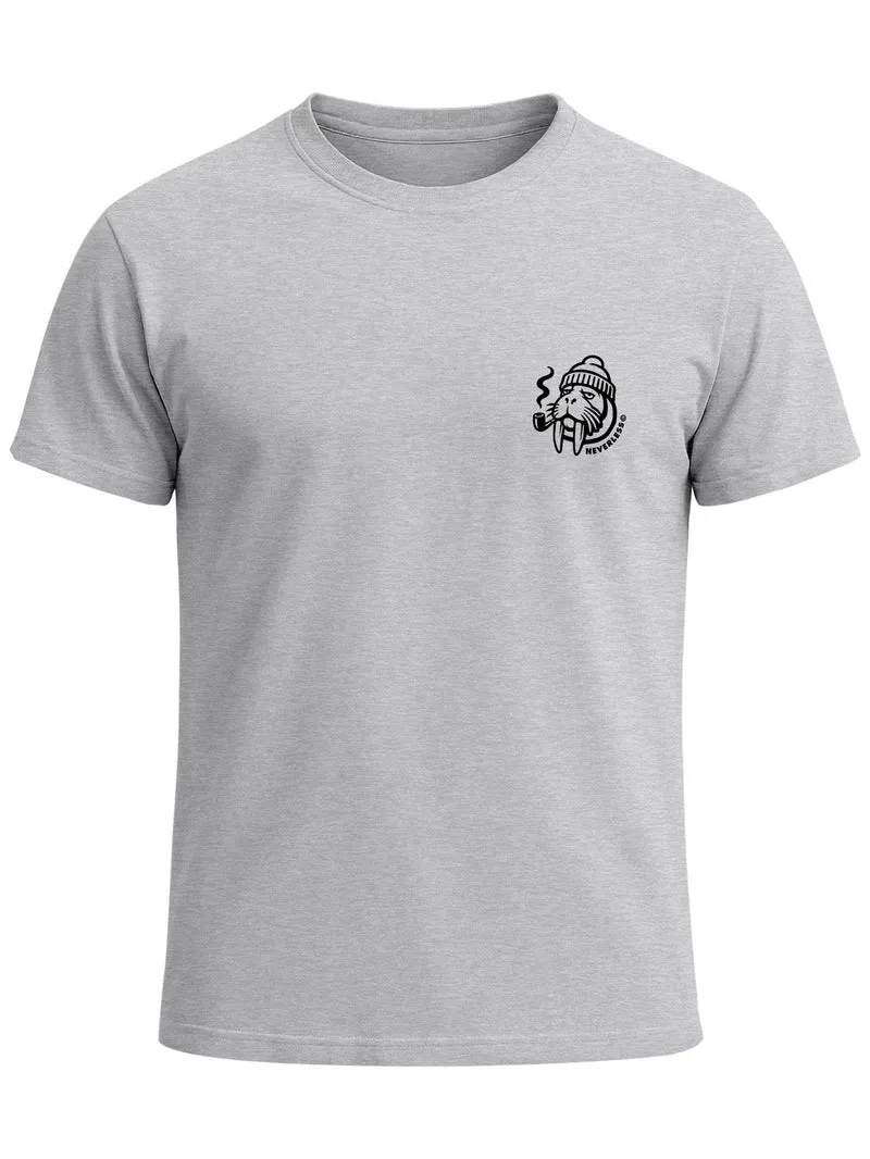 Herren T-Shirt Brustprint - Logo Design Walross - Baumwollshirt Männer Fashion Streetstyle Slim Fit