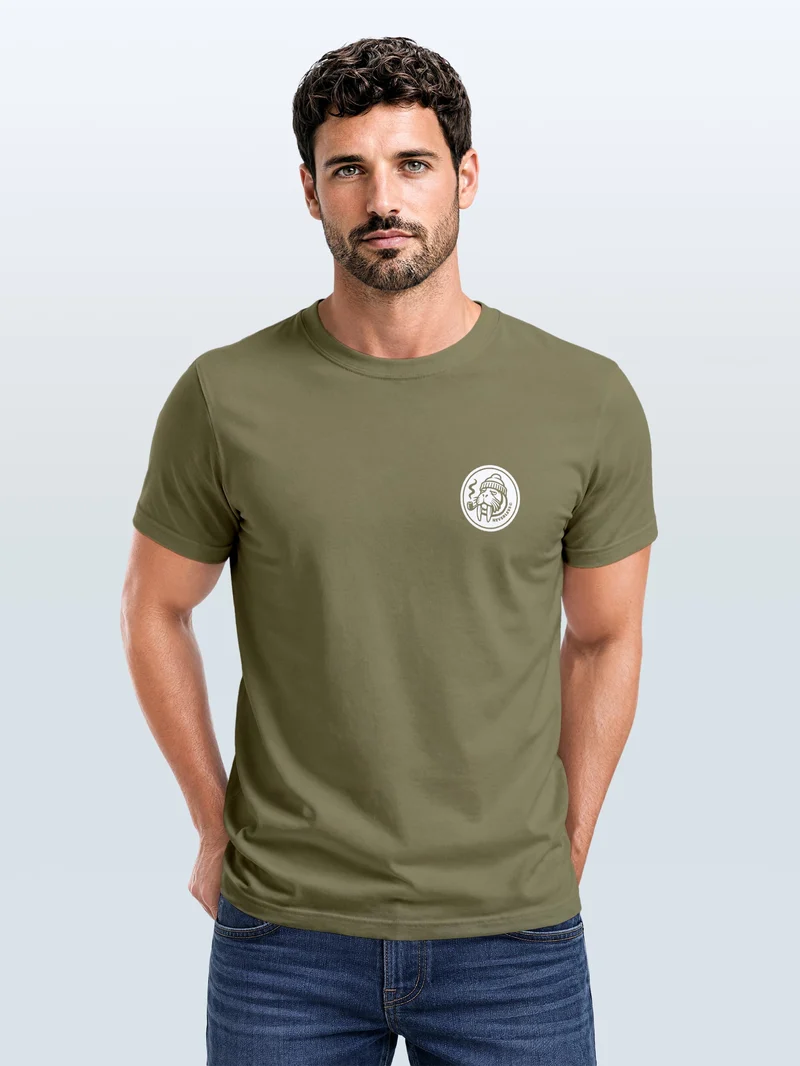Herren T-Shirt Brustprint - Logo Design Walross - Baumwollshirt Männer Fashion Streetstyle Slim Fit