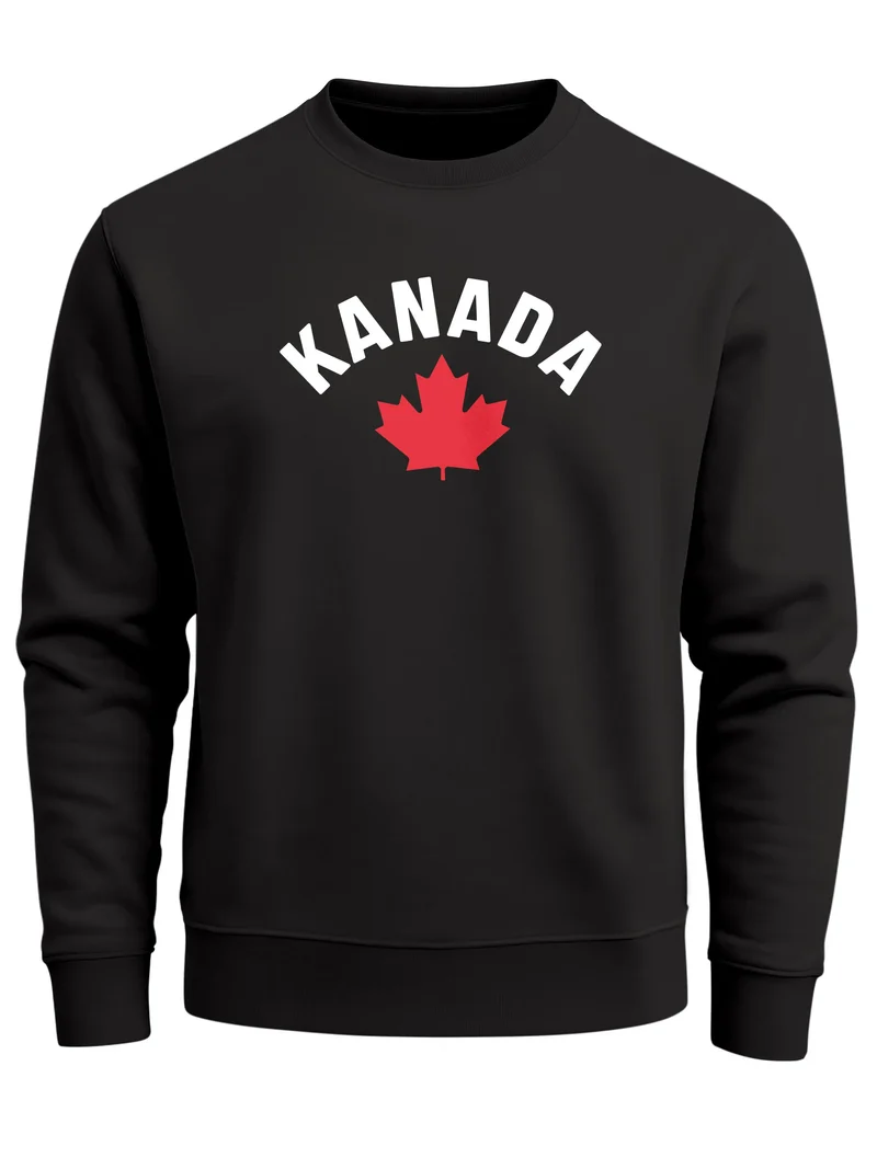 Sweatshirt Herren Frontprint Kanada Ahorn Pullover mit Print Fashion Streetwear Grafik