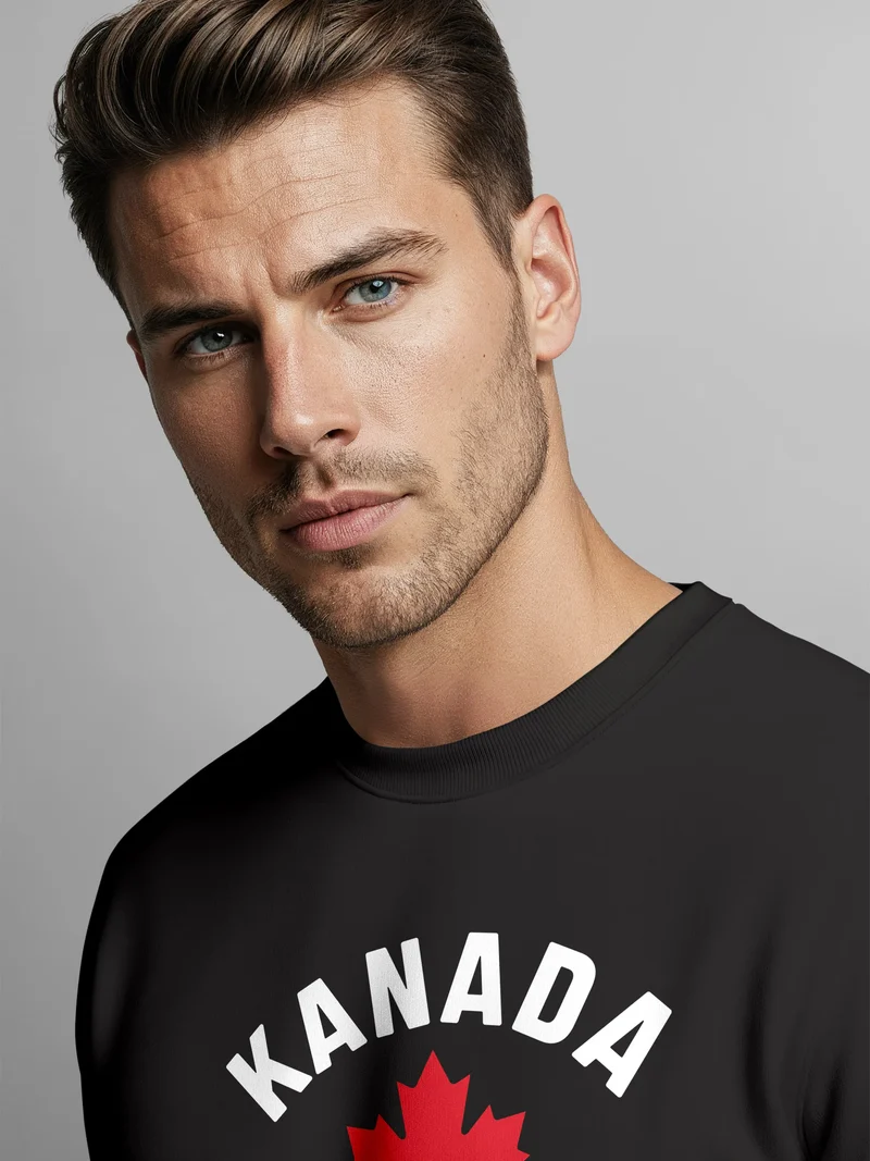 Sweatshirt Herren Frontprint Kanada Ahorn Pullover mit Print Fashion Streetwear Grafik
