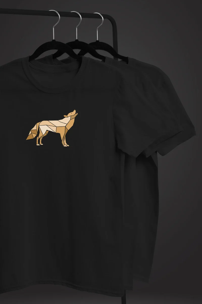 Herren T-Shirt Bedruckt Polygon Grafik Wolf Outdoor Fashion Tiermotiv Wandern Geometric Fashion Streetstyle