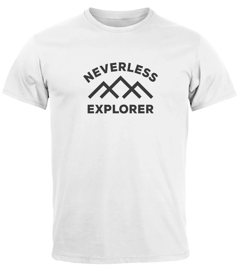 Herren T-Shirt Aufdruck Outdoor Shirt mit Bergmotiv & Statement Print Fashion Streetstyle