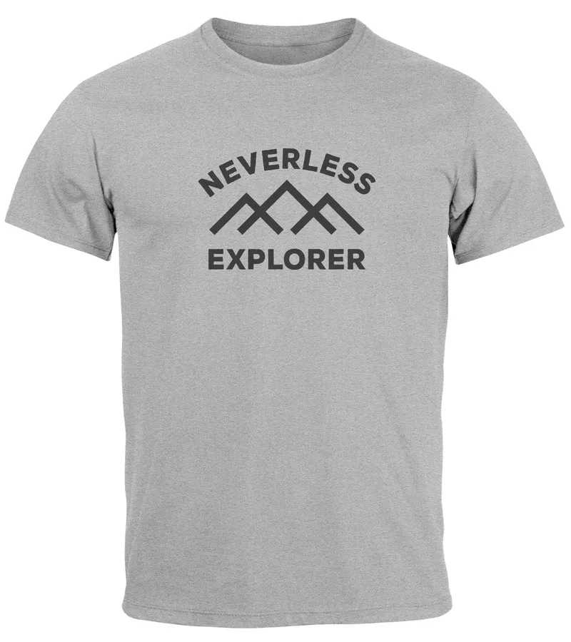 Herren T-Shirt Aufdruck Outdoor Shirt mit Bergmotiv & Statement Print Fashion Streetstyle