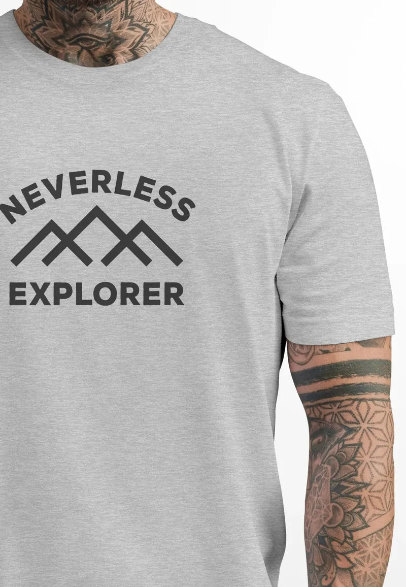 Herren T-Shirt Aufdruck Outdoor Shirt mit Bergmotiv & Statement Print Fashion Streetstyle