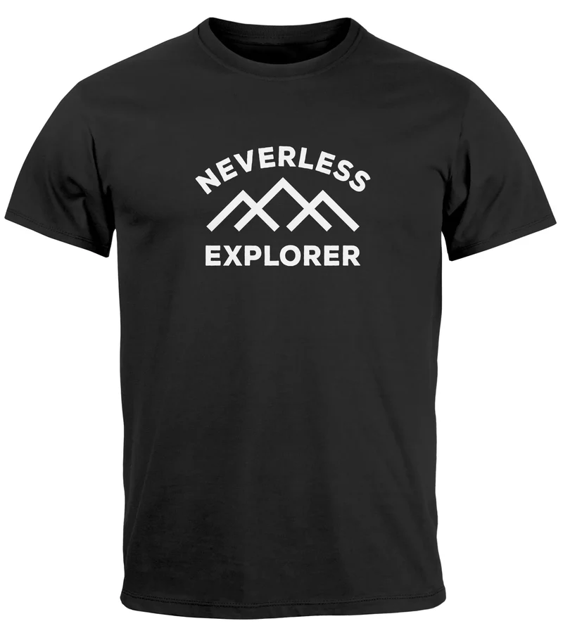 Herren T-Shirt Aufdruck Outdoor Shirt mit Bergmotiv & Statement Print Fashion Streetstyle