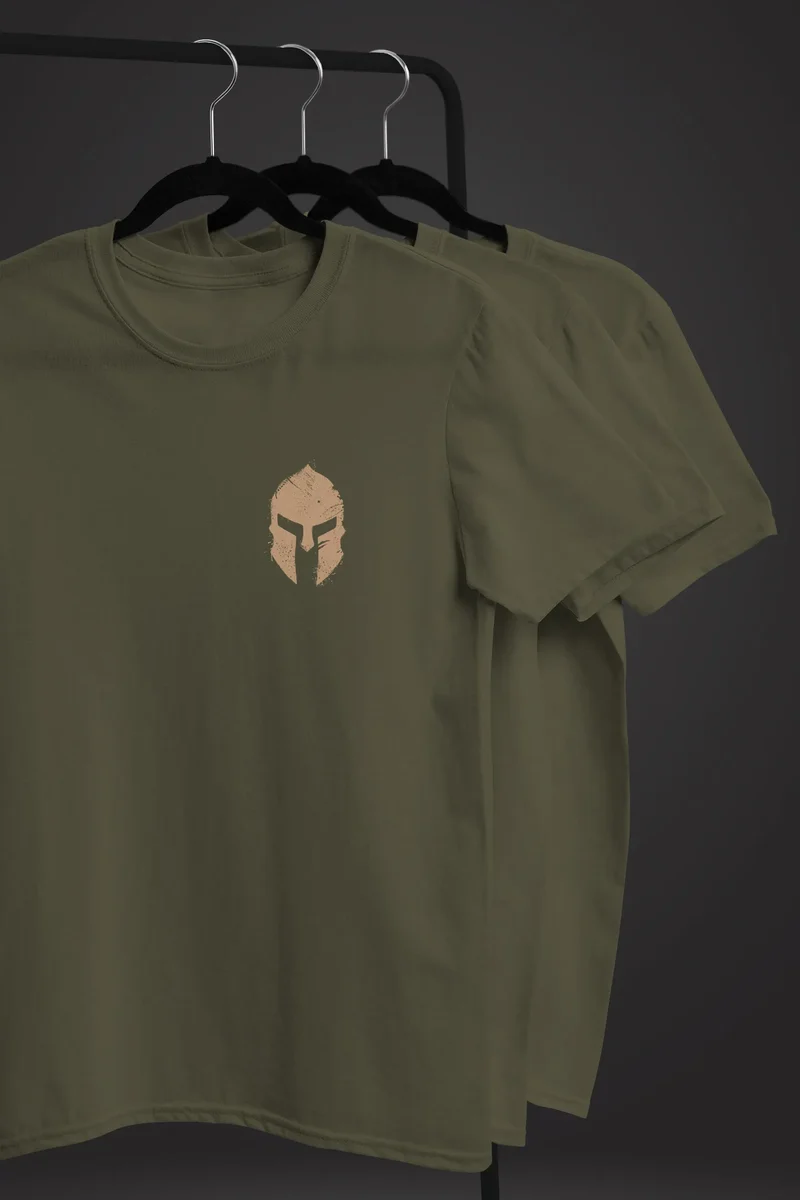 Herren T-Shirt Logo Print Sparta-Helm Spartaner Gladiator Krieger Warrior Fashion Streetstyle