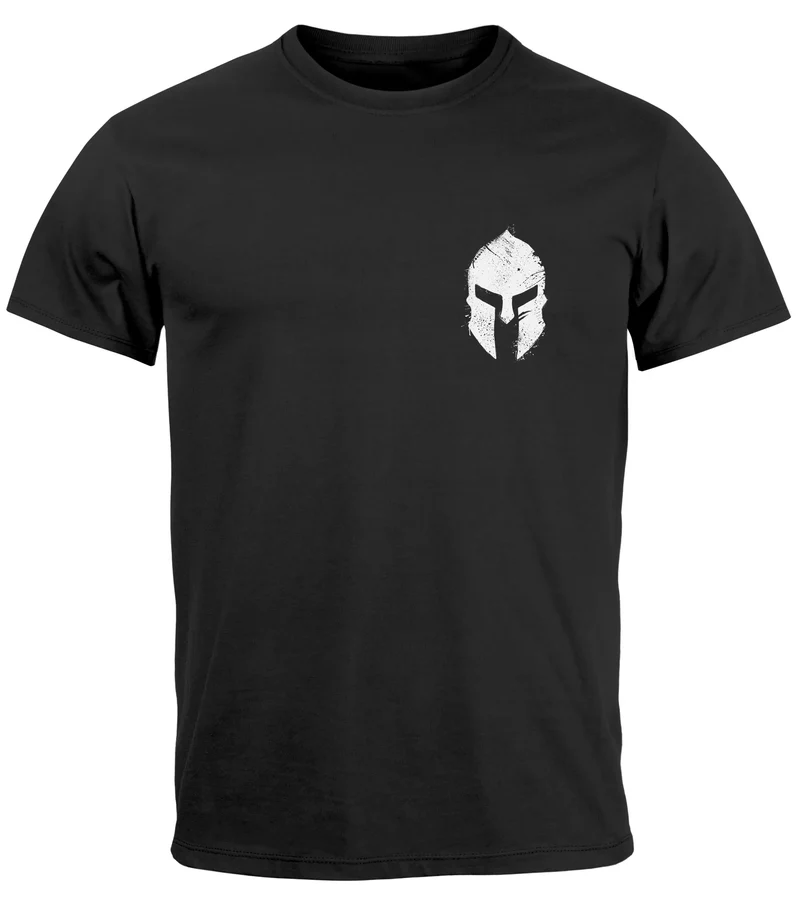Herren T-Shirt Logo Print Sparta-Helm Spartaner Gladiator Krieger Warrior Fashion Streetstyle
