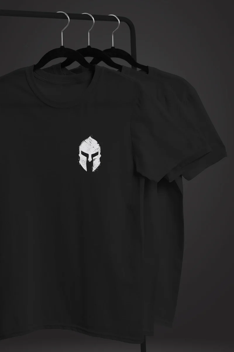 Herren T-Shirt Logo Print Sparta-Helm Spartaner Gladiator Krieger Warrior Fashion Streetstyle