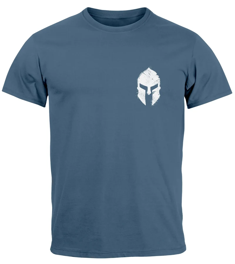 Herren T-Shirt Logo Print Sparta-Helm Spartaner Gladiator Krieger Warrior Fashion Streetstyle