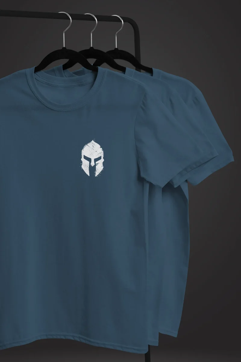 Herren T-Shirt Logo Print Sparta-Helm Spartaner Gladiator Krieger Warrior Fashion Streetstyle
