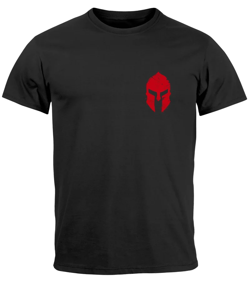 Herren T-Shirt Logo Print Sparta-Helm Spartaner Gladiator Krieger Warrior Fashion Streetstyle