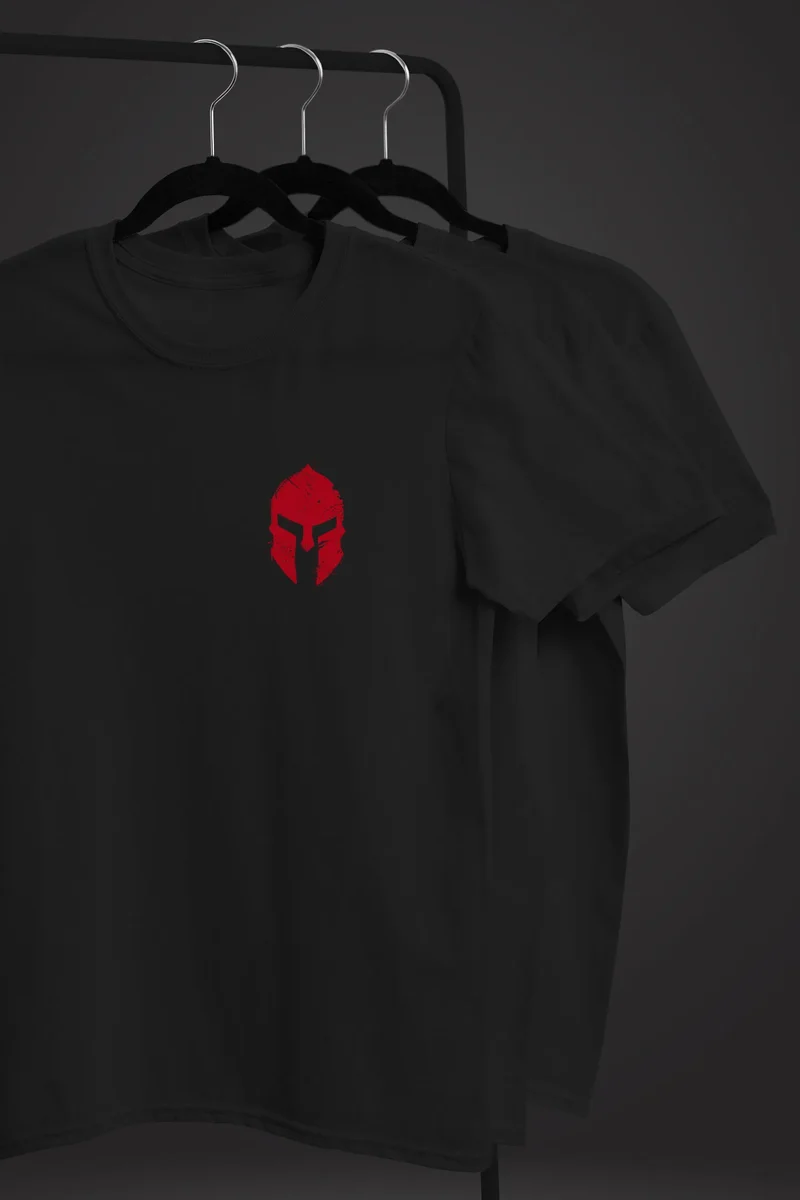 Herren T-Shirt Logo Print Sparta-Helm Spartaner Gladiator Krieger Warrior Fashion Streetstyle
