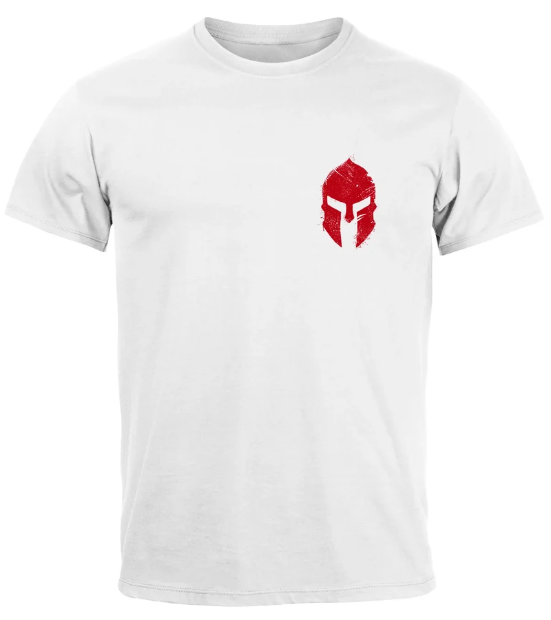 Herren T-Shirt Logo Print Sparta-Helm Spartaner Gladiator Krieger Warrior Fashion Streetstyle