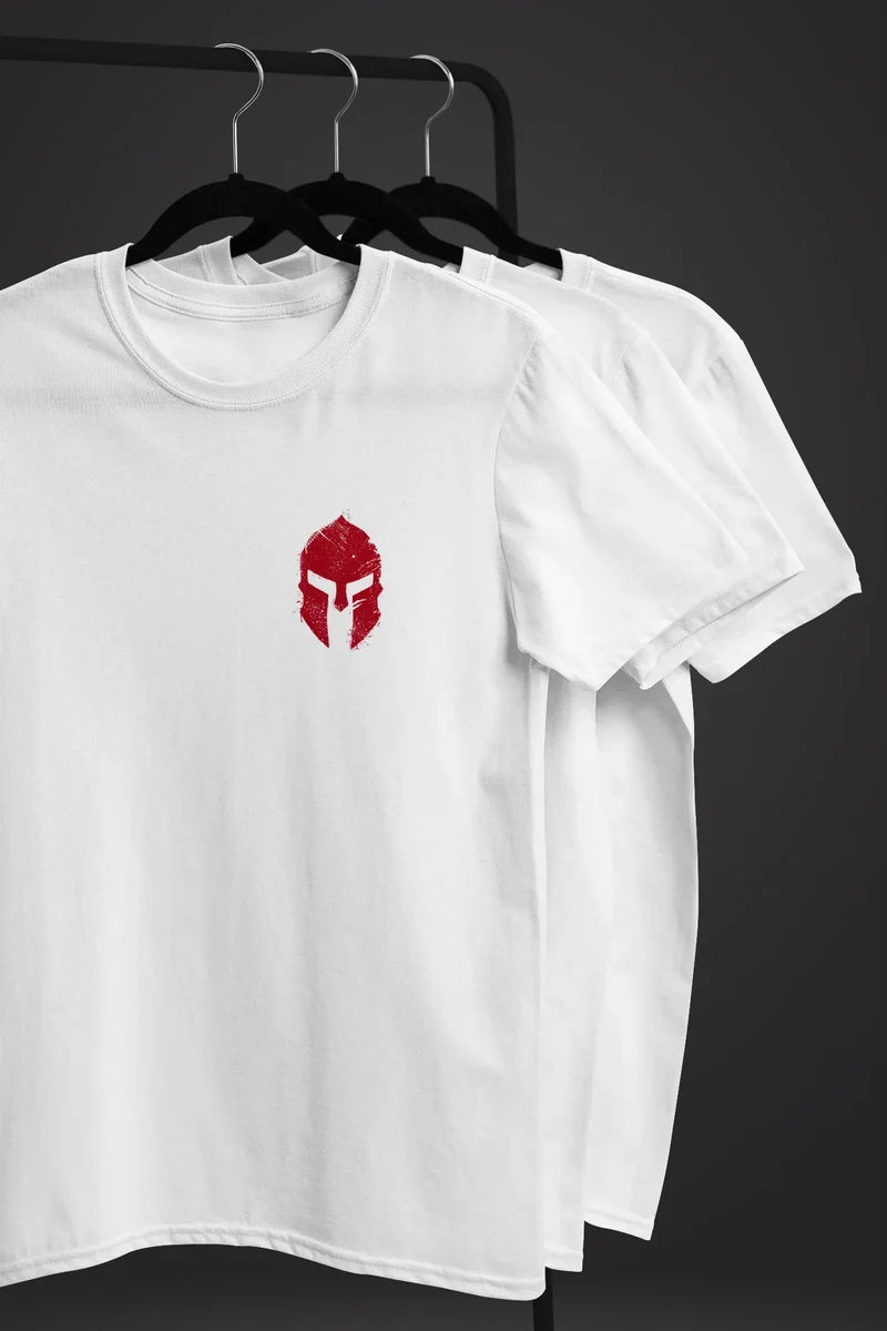 Herren T-Shirt Logo Print Sparta-Helm Spartaner Gladiator Krieger Warrior Fashion Streetstyle