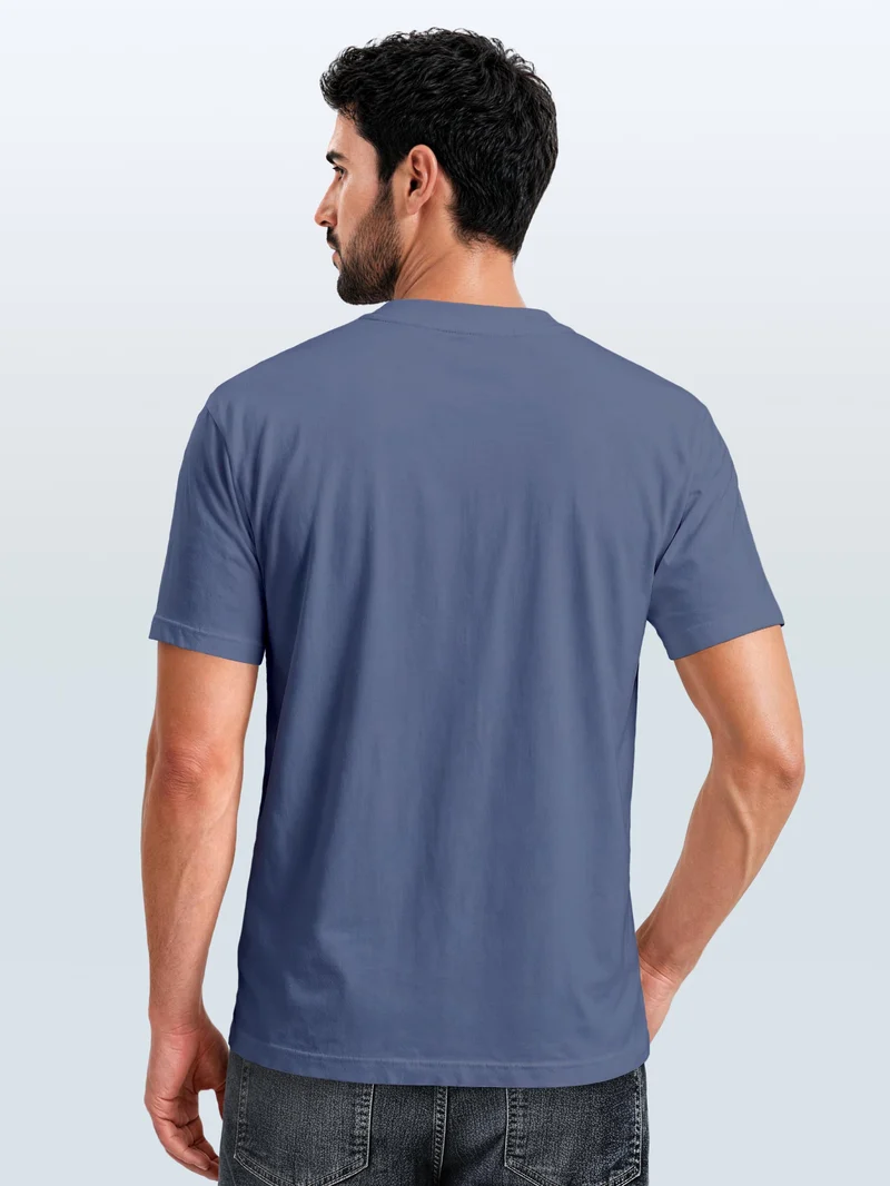 Herren T-Shirt Frontprint - Outdoor Design Berg Polygon - Baumwollshirt Männer Fashion Streetstyle Slim Fit