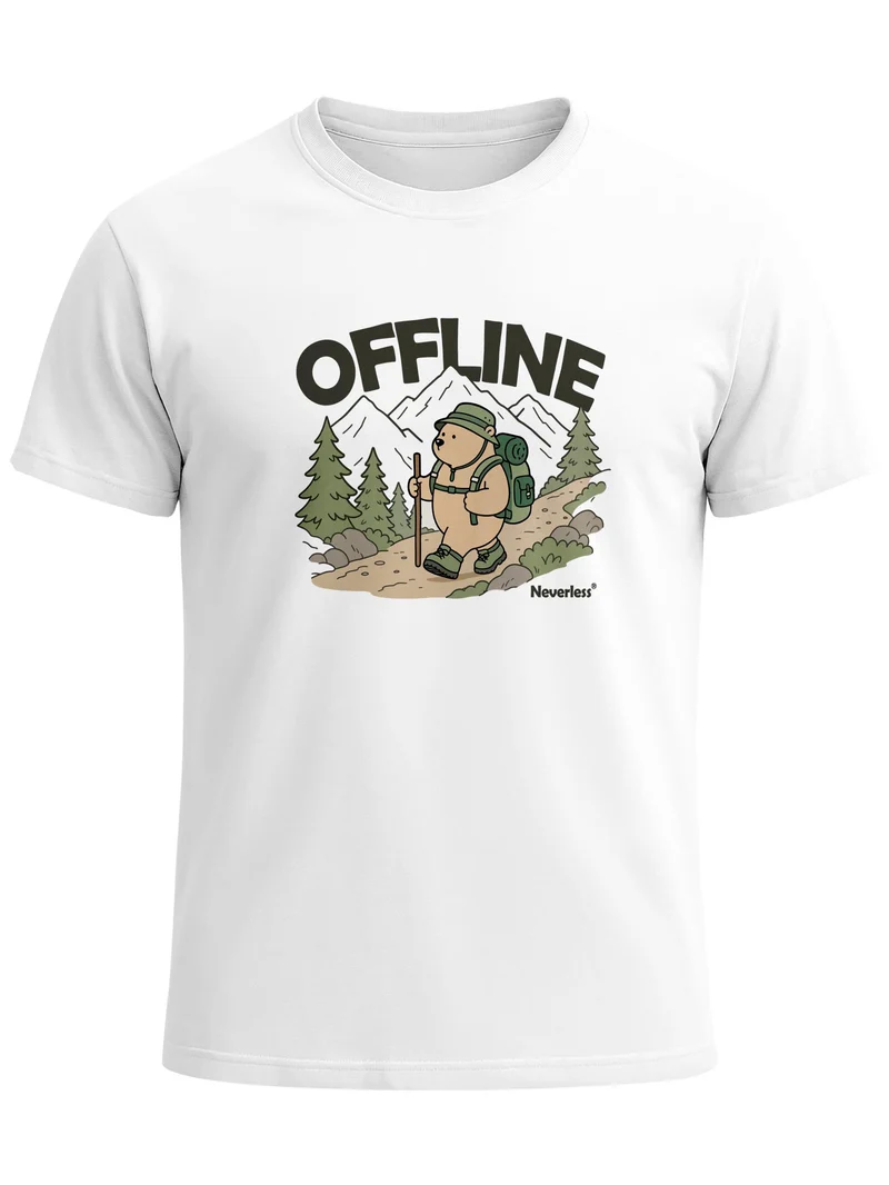 Herren T-Shirt Frontprint - Hike Adventure Bear - Baumwollshirt Männer Fashion Streetstyle Slim Fit