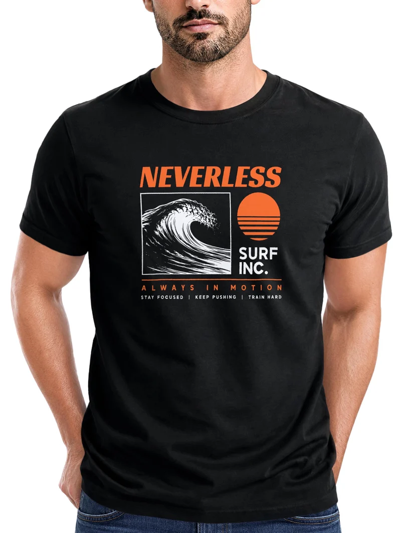 Herren T-Shirt Frontprint - Surf Design - Baumwollshirt Männer Fashion Streetstyle Slim Fit