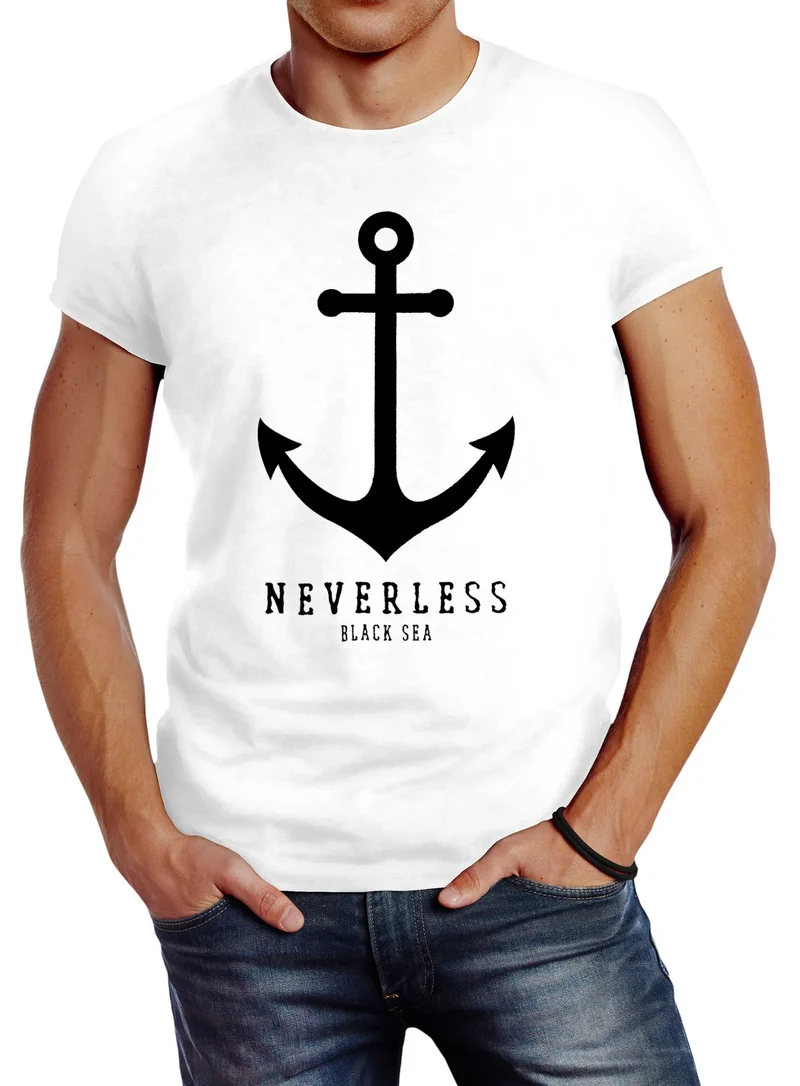 Herren T-Shirt Anker Nautical Sailor Segeln Slim Fit