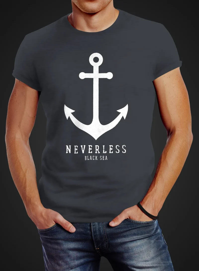 Herren T-Shirt Anker Nautical Sailor Segeln Slim Fit