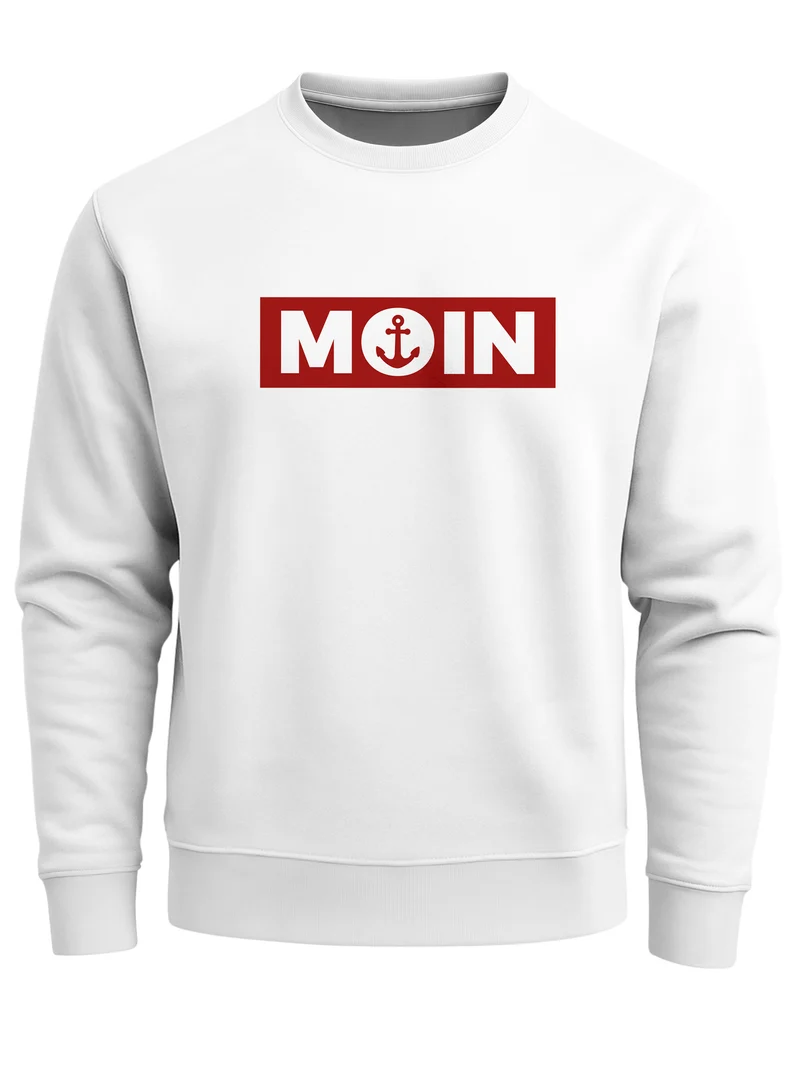 Sweatshirt Herren Moin norddeutsch Morgen Anker Rundhals-Pullover