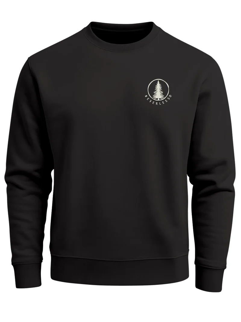 Sweatshirt Herren Minimal Tree Logo Outdoor Design Icon Pullover mit Print Fashion Männer Streetwear