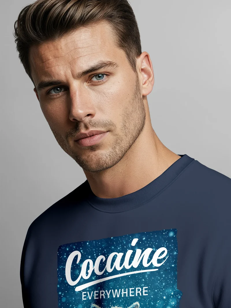 Sweatshirt Herren Grafik Print Katze Winter Schnee Printshirt Lustig Sarkasmus Pullover Fashion Streetwear