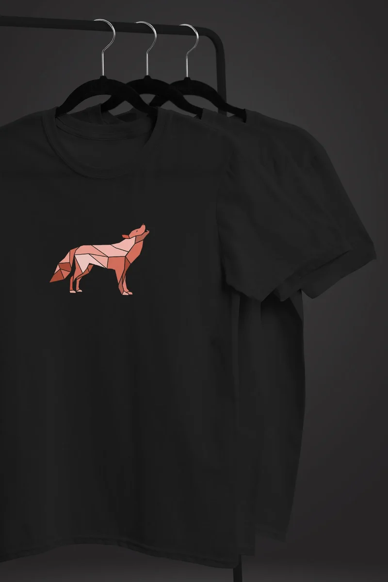 Herren T-Shirt Bedruckt Polygon Grafik Wolf Outdoor Fashion Tiermotiv Wandern Geometric Streetstyle