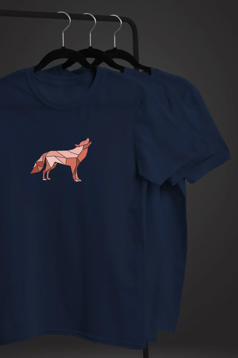 Herren T-Shirt Bedruckt Polygon Grafik Wolf Outdoor Fashion Tiermotiv Wandern Geometric Streetstyle