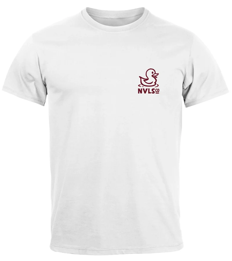 Herren T-Shirt Backprint Good Vibes Only Quitsche-Ente Motivprint Rückendruck Sommer Fashion Streetstyle
