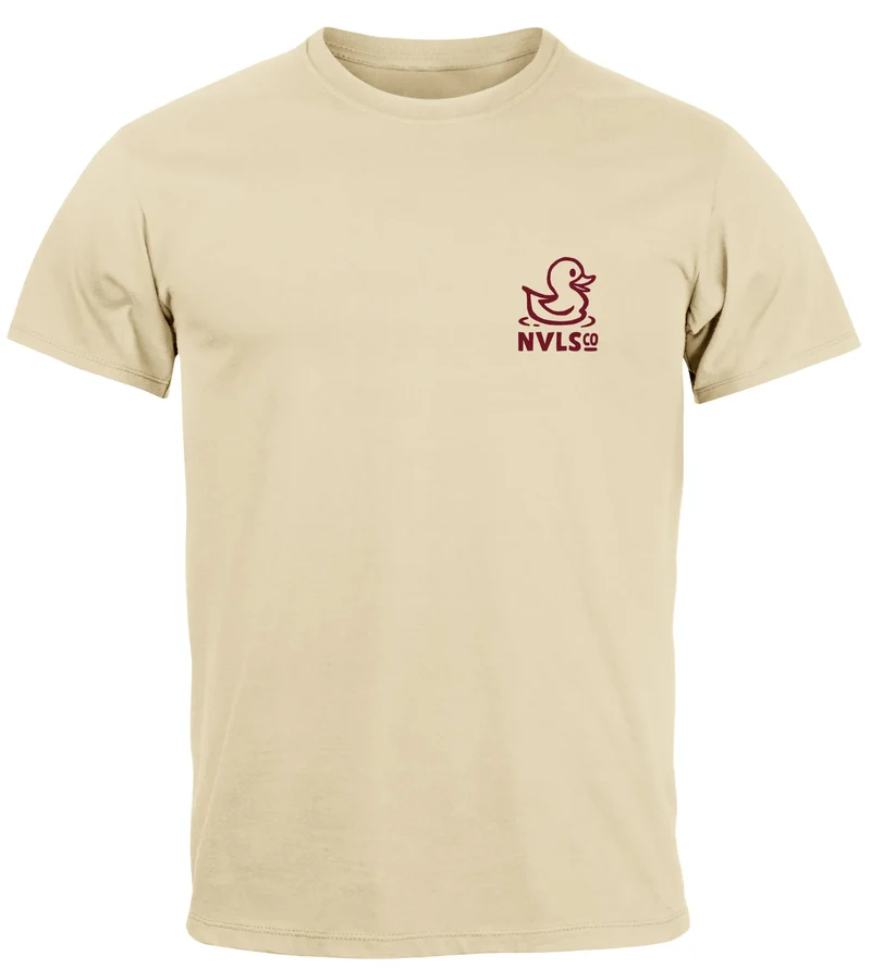 Herren T-Shirt Backprint Good Vibes Only Quitsche-Ente Motivprint Rückendruck Sommer Fashion Streetstyle
