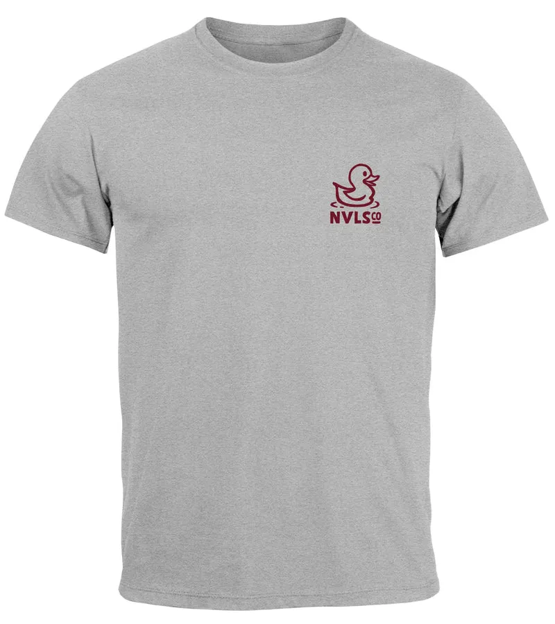 Herren T-Shirt Backprint Good Vibes Only Quitsche-Ente Motivprint Rückendruck Sommer Fashion Streetstyle