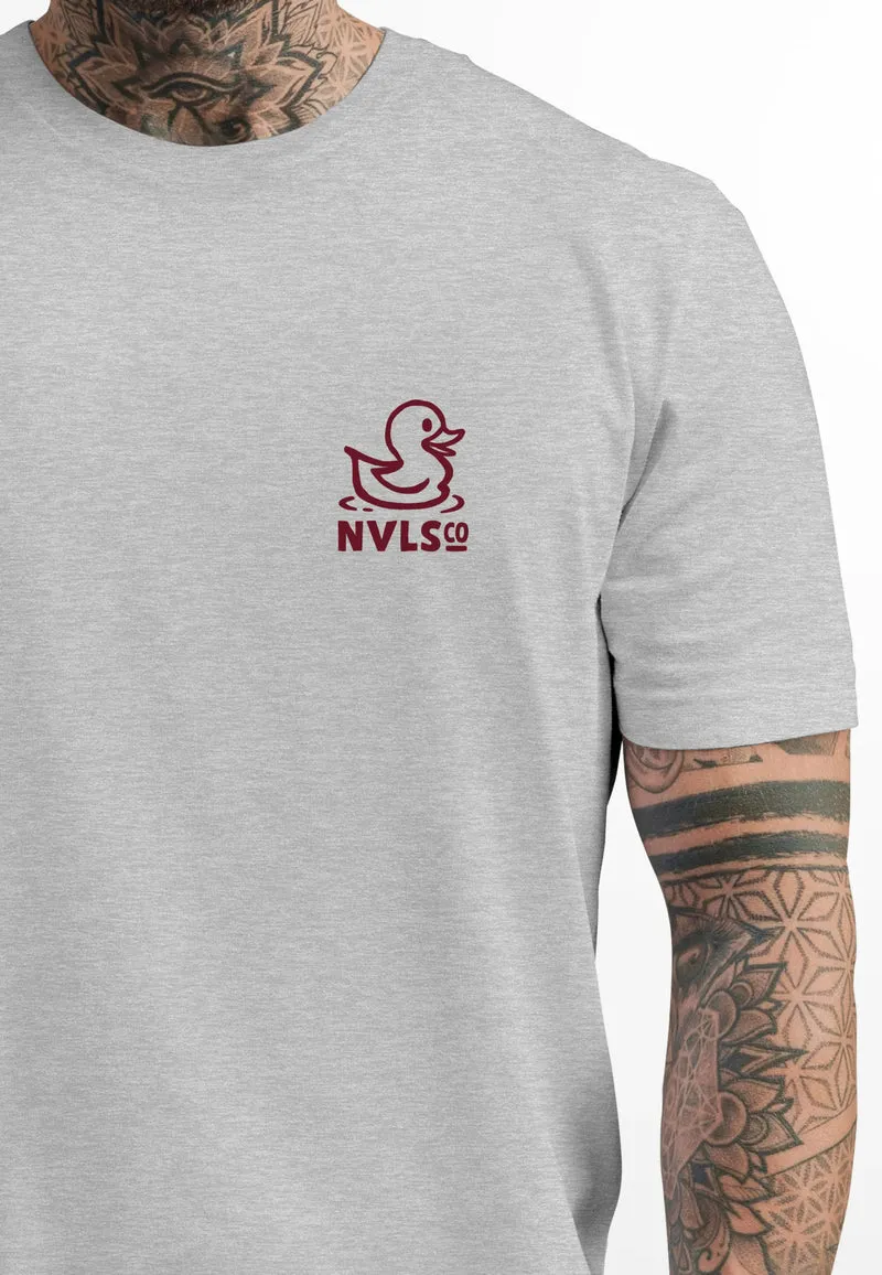Herren T-Shirt Backprint Good Vibes Only Quitsche-Ente Motivprint Rückendruck Sommer Fashion Streetstyle