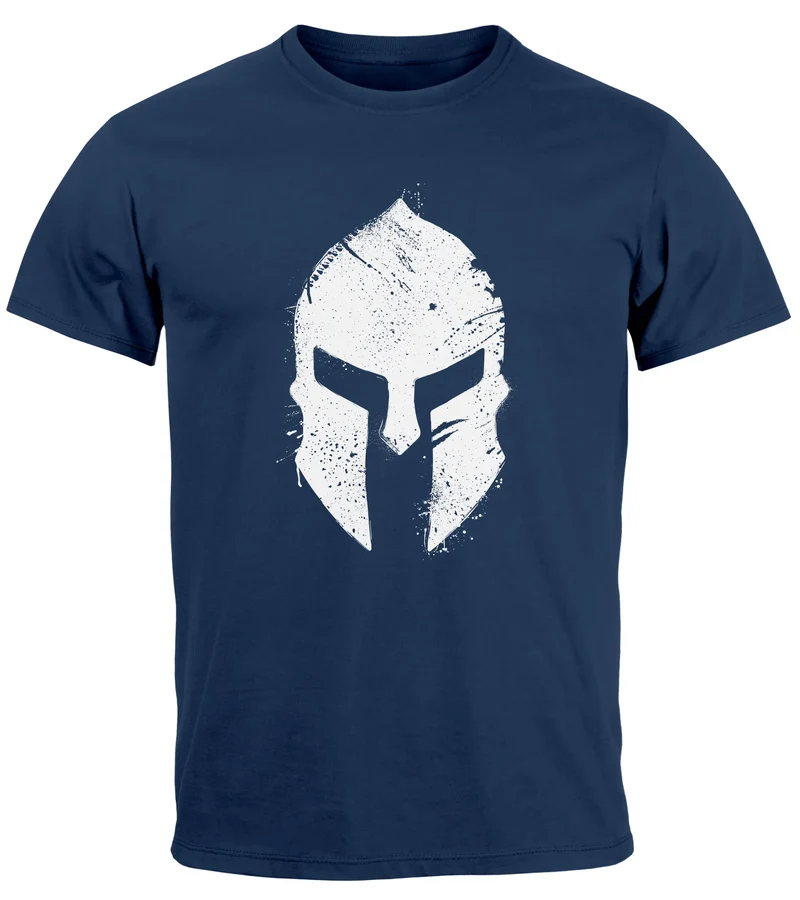 Herren T-Shirt Print Sparta-Helm Aufdruck Gladiator Krieger Warrior Spartaner Fashion Streetstyle