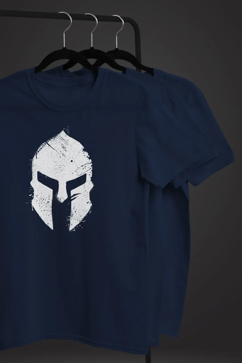Herren T-Shirt Print Sparta-Helm Aufdruck Gladiator Krieger Warrior Spartaner Fashion Streetstyle