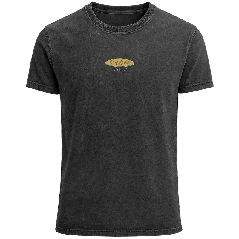 Herren Vintage Shirt Backprint Pelikan Surfing Printshirt T-Shirt Aufdruck Used Look