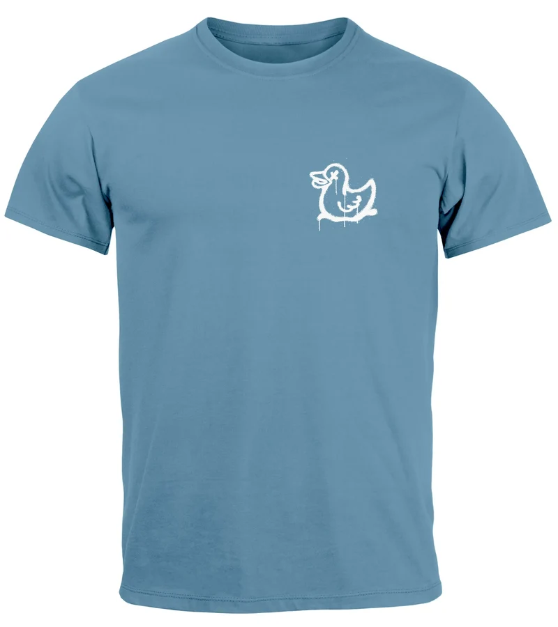 Herren T-Shirt Drippy Duck Ente Graffiti Style Printshirt Fashion Streetstyle