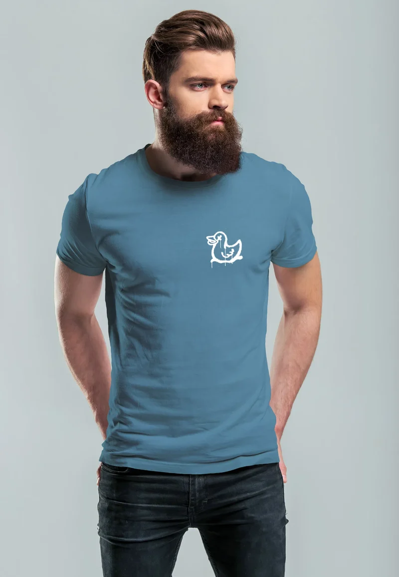 Herren T-Shirt Drippy Duck Ente Graffiti Style Printshirt Fashion Streetstyle