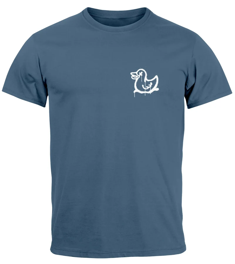 Herren T-Shirt Drippy Duck Ente Graffiti Style Printshirt Fashion Streetstyle