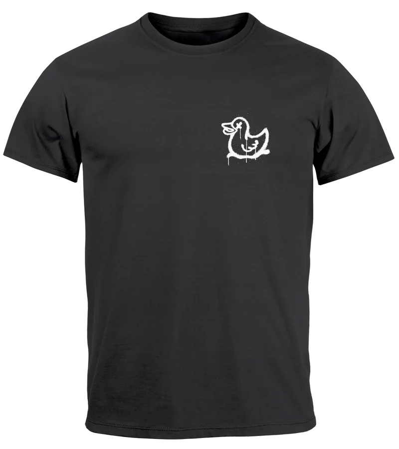Herren T-Shirt Drippy Duck Ente Graffiti Style Printshirt Fashion Streetstyle