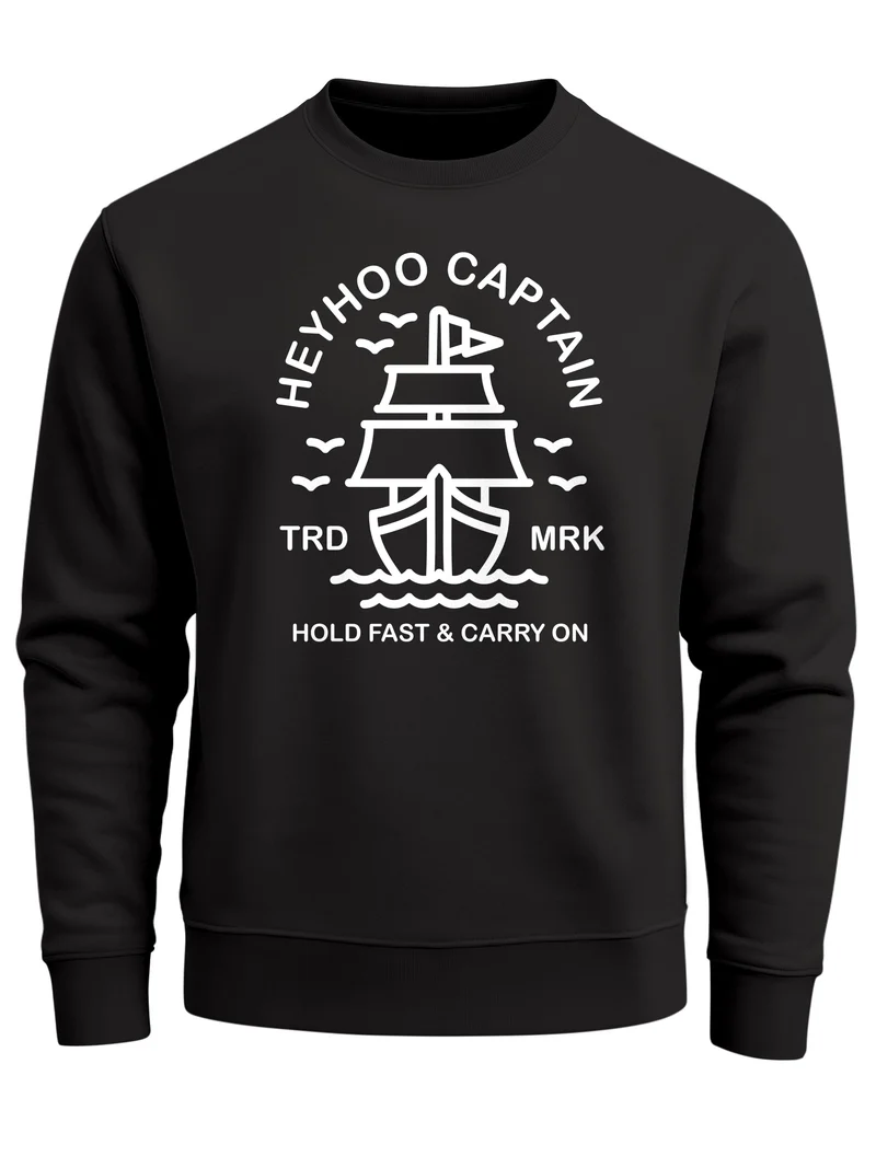 Sweatshirt Herren Schiff Kapitain Segeln Captain Rundhals-Pullover Anker