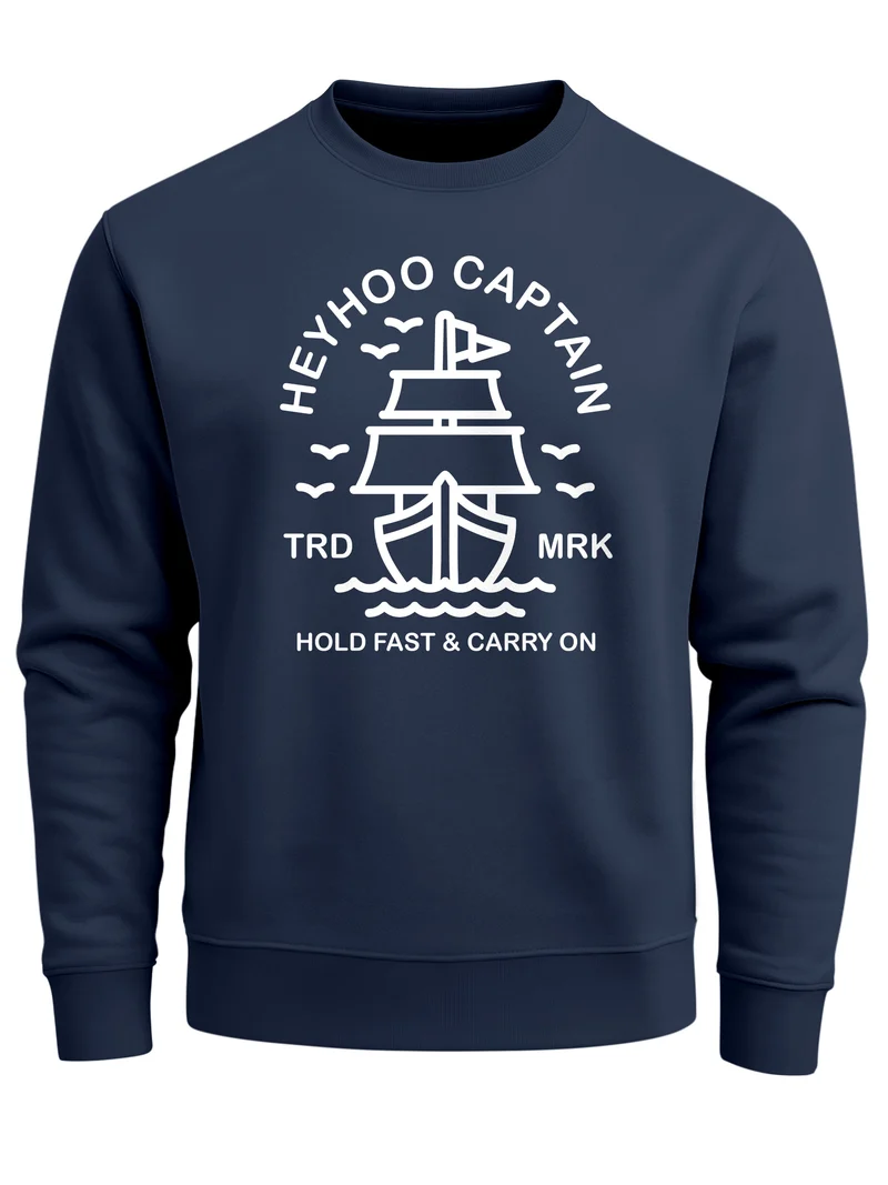 Sweatshirt Herren Schiff Kapitain Segeln Captain Rundhals-Pullover Anker