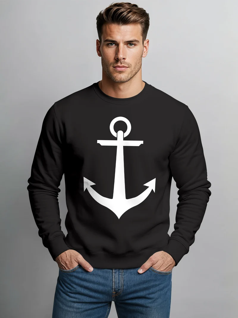 Sweatshirt Herren Anker Anchor Rundhals-Pullover