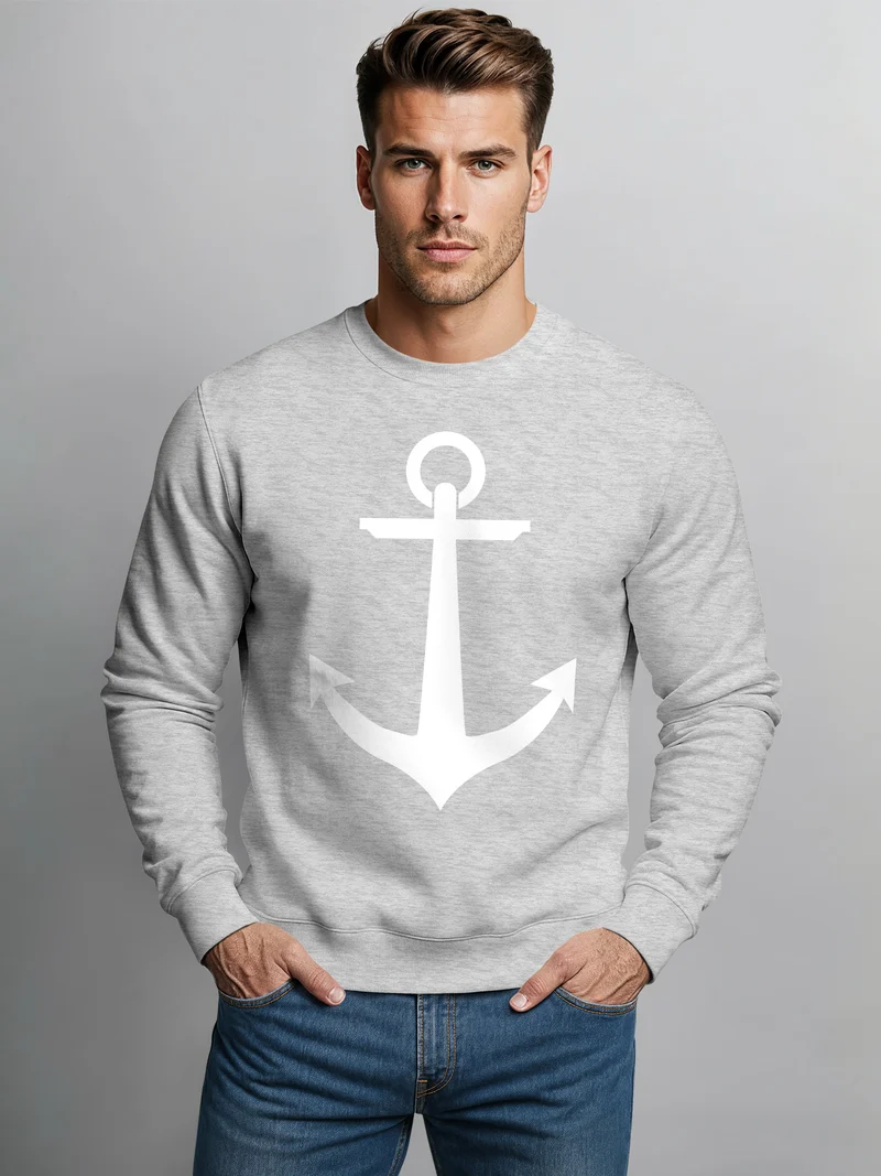 Sweatshirt Herren Anker Anchor Rundhals-Pullover