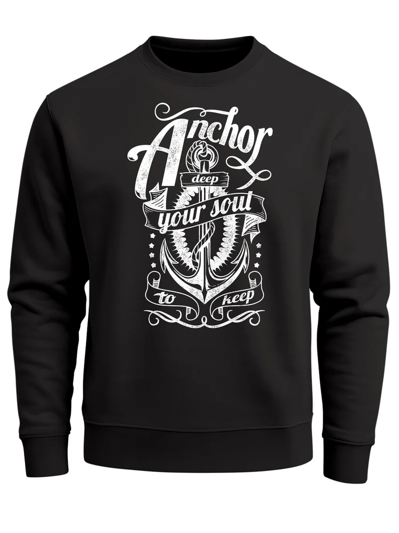 Sweatshirt Herren Anker Anchor your Soul Rundhals-Pullover