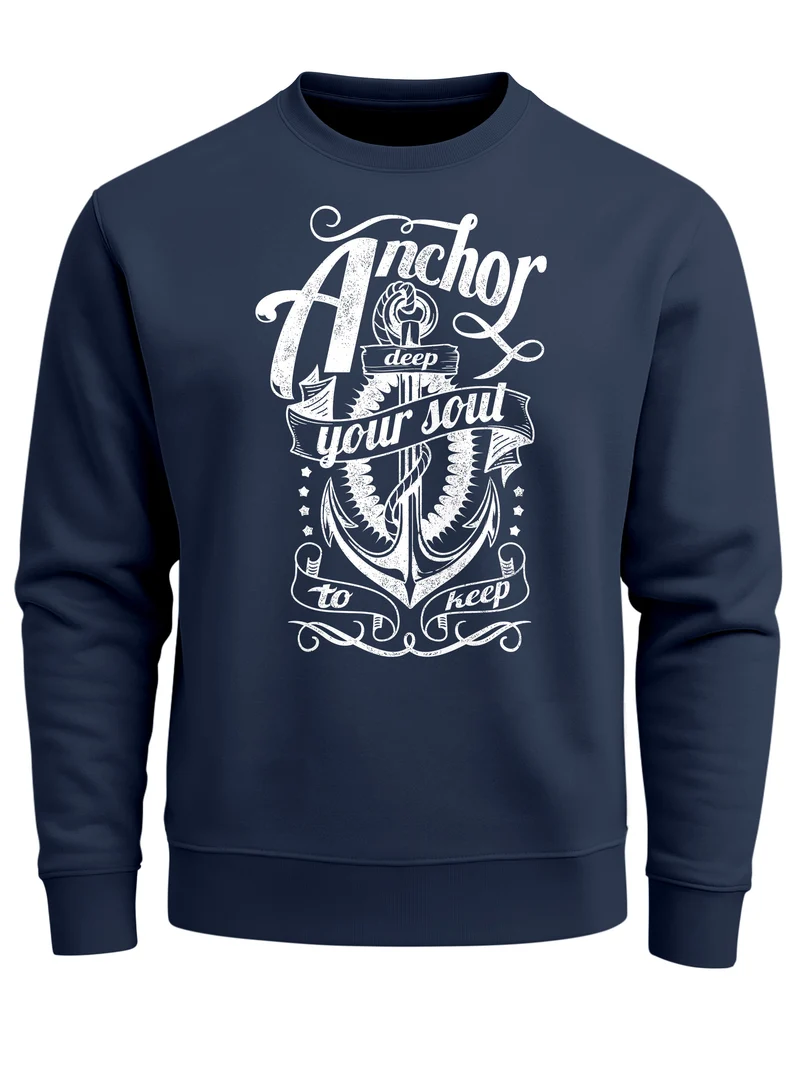 Sweatshirt Herren Anker Anchor your Soul Rundhals-Pullover