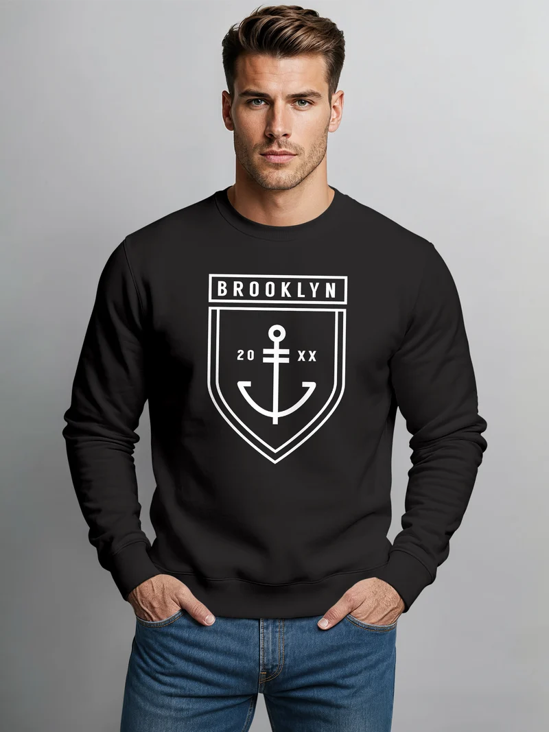Sweatshirt Herren Brooklyn Anker Rundhals-Pullover